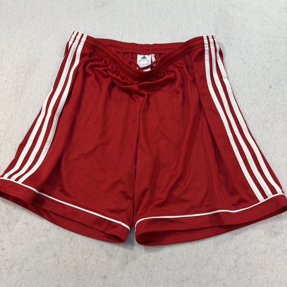 Adidas Climalite Shorts Extra Large Red White 3‎ Stripes Athletic Gym Sporty